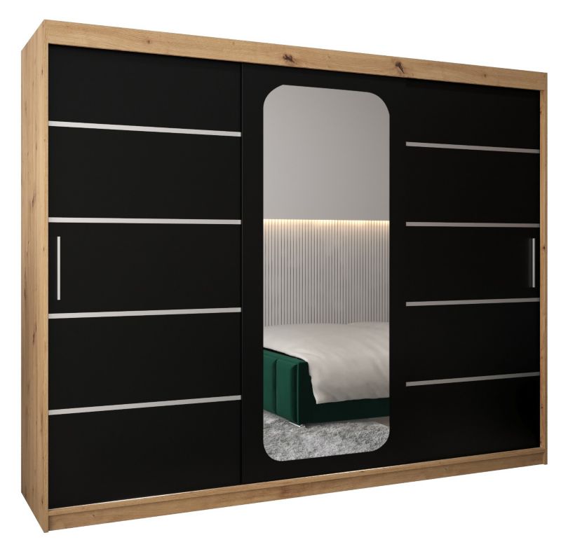 Szafa przesuwna Garderoba Abiks PROMO V2 250 artisan/czarny 1 szt.