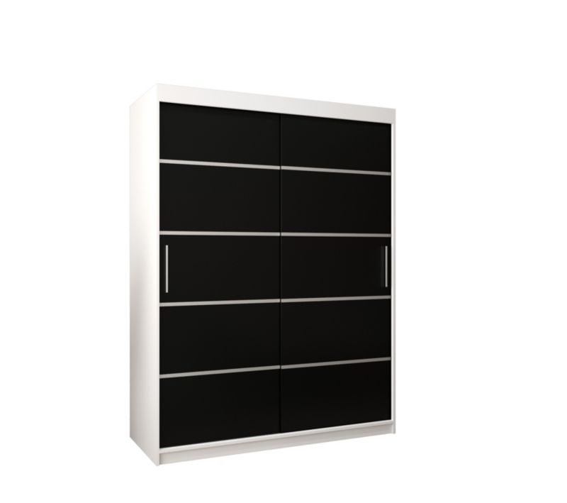 Szafa przesuwna Garderoba Abiks Verona 1 150 biały + czarny 1 szt.