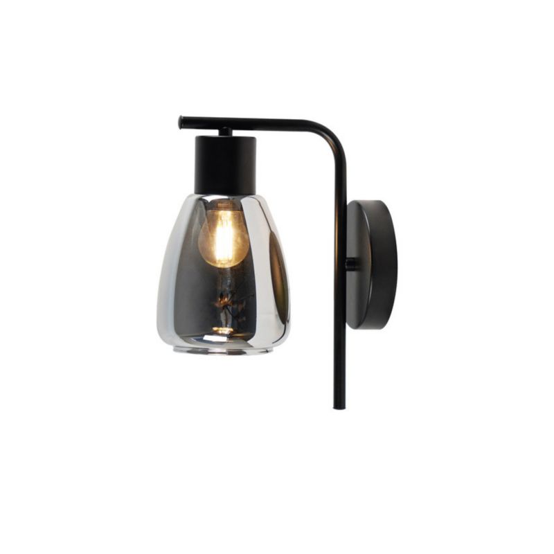 Kinkiet ścienny Candellux Moldo czarny szklany klosz 1 x E27 x 40W wym: 23,5 x 17,4 x 12 cm - 1 szt.