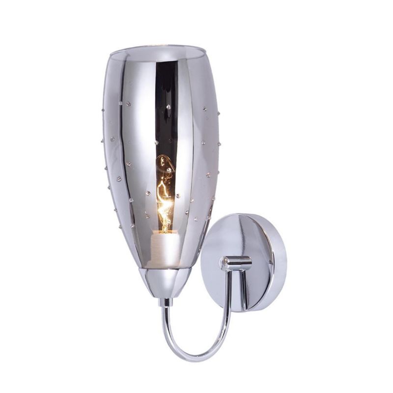 Kinkiet ścienny Italux Grace chromowany dymiony styl nowoczesny 1 x E14 x 40W IP20 wym: 25 x 11 x 17 cm - 1 szt.