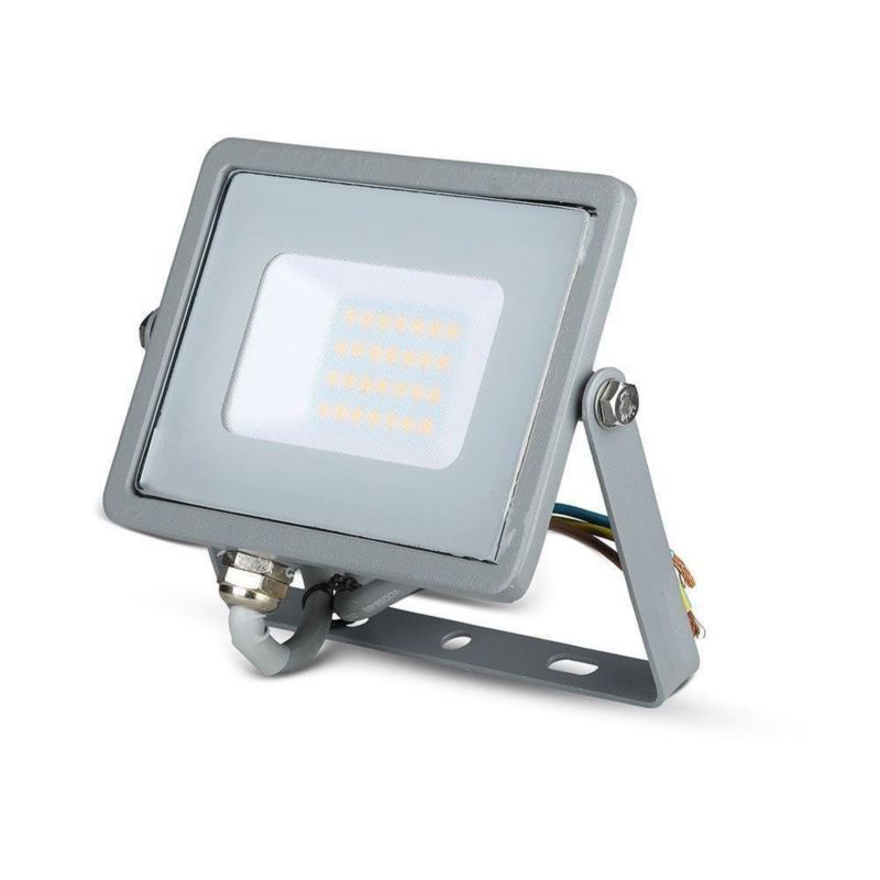 Naświetlacz LED V-TAC szary LED 20W 3000K 1600lm IP65 wym: 13,2 x 15,3 x 2,7 cm aluminium - 1 szt.