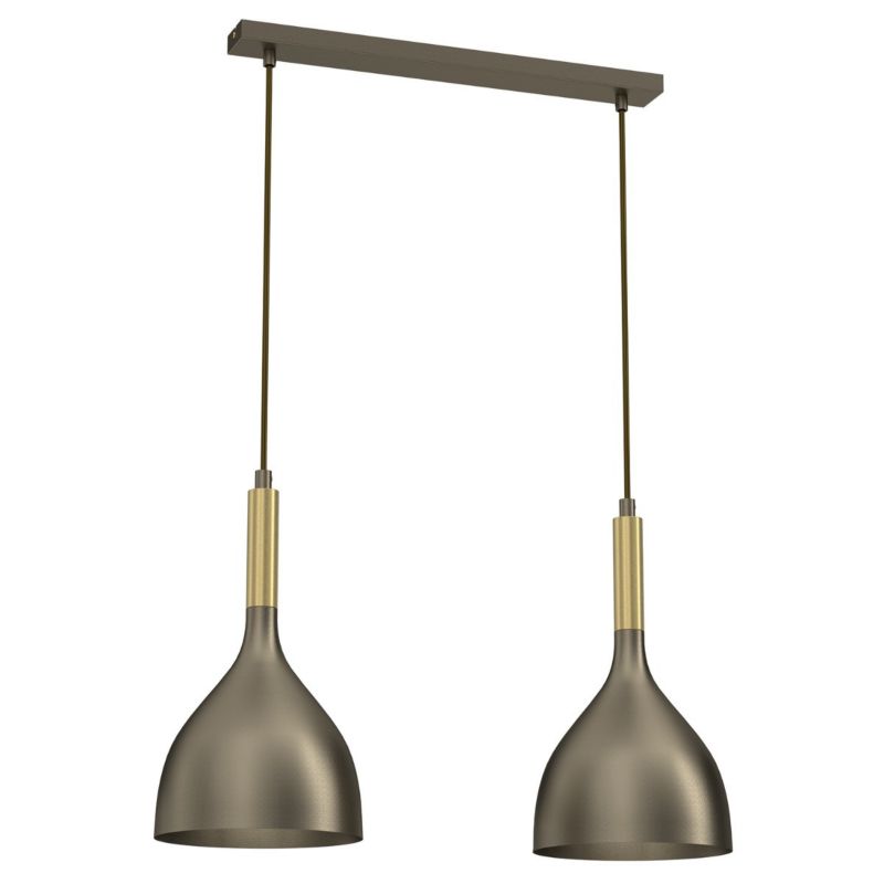 Lampa wisząca Luminex Noak tytanowe złoto-złoty połysk wym: 110 x 52 x 17 cm 2xE27 x 15W 1 szt.