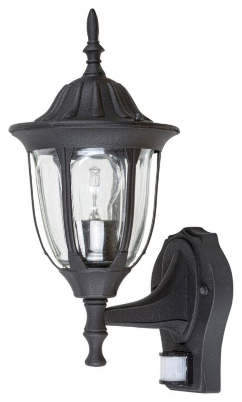 Kinkiet zewnętrzny z czujnikiem Rabalux Milano czarny matowy 1 x E27 x 60W IP43 wym: 41 x 16,5 x 22 cm - 1 szt.