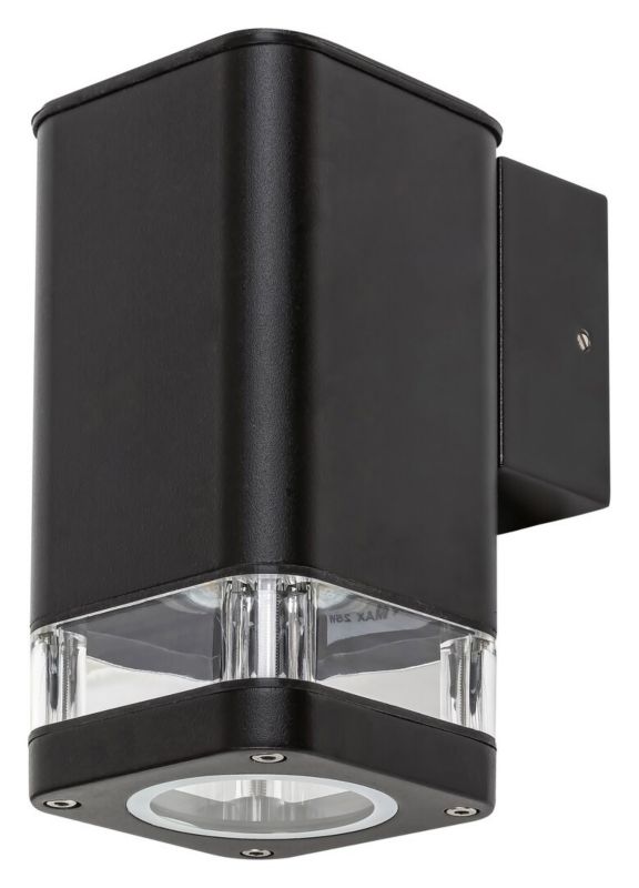 Kinkiet ścienny zewnętrzny Rabalux Sintra czarny matowy-przezroczysty 1 x GU10 x IP44 wym: 15,5 x 8 x 11,5 cm - 1 szt.