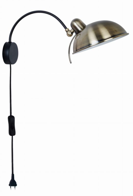 Kinkiet ścienny Candellux Nora czarny-mosiądz-złoty-biały 1 x E14 x 40W IP20 wym: 17 x 21 x 46 cm - 1 szt.