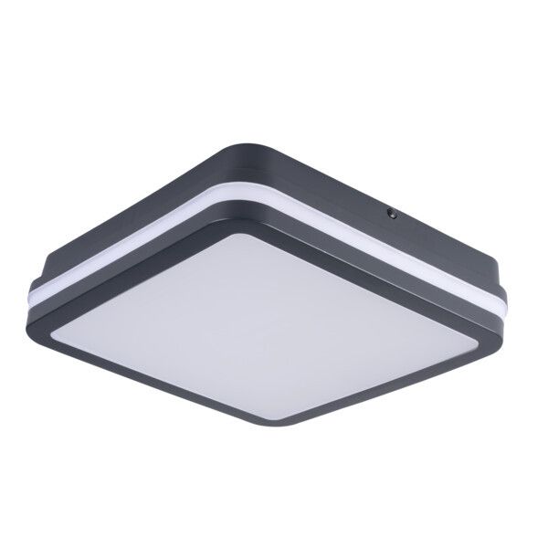 Plafon sufitowy nowoczesny Kanlux Beno grafitowo-biały LED 18W 3000K-4000K 1770lm łazienkowy IP65 wym: 5,7 x 22 x 22 cm - 1 szt.