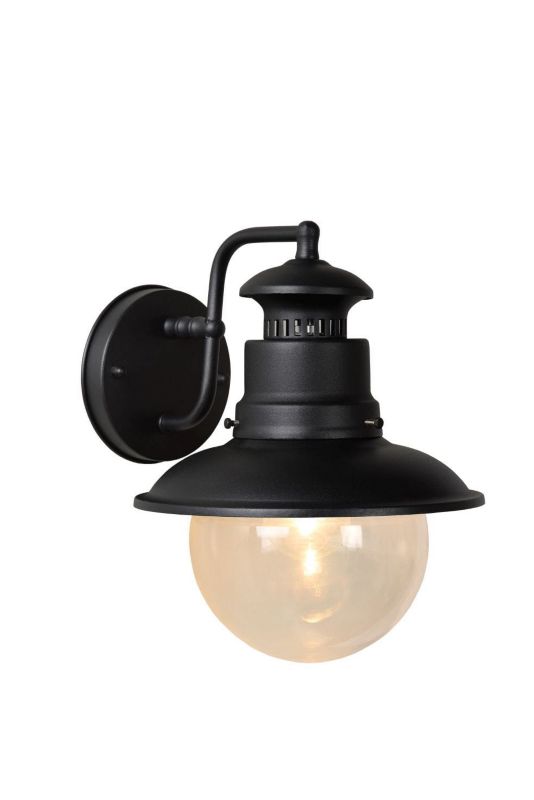 Kinkiet ścienny zewnętrzny Lucide Figo czarno-transparentny 1 x E27 x 20W IP44 wym: 26,8 x 21,5 x 24 cm - 1 szt.
