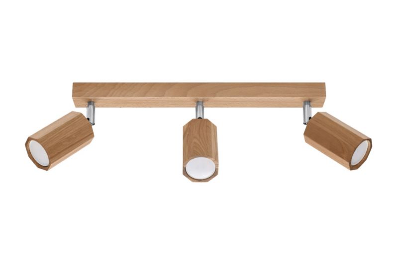 Oprawa sufitowa spot Sollux Lighting Zeke ciemne drewno 3 x GU10 x 40W IP20 wym: 5 x 45 cm - 1 szt.