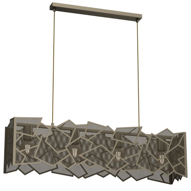 Lampa wisząca Luminex Camo tytanowe złoto wym: 110 x 90 x 20,5 cm 4xE27 x 15W 1 szt.