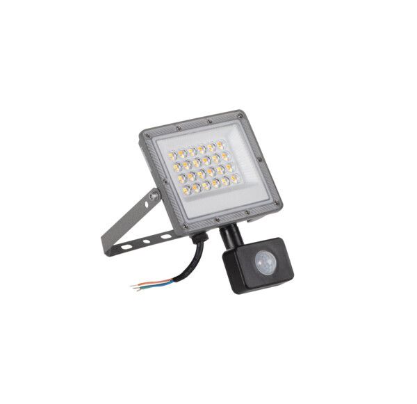 Naświetlacz LED z czujnikiem ruchu Kanlux szary LED 20W 3000/4000/6500K 1850/2160/1940lm IP44 wym: 19,8 x 14,3 x 5,2 cm - 1 szt.