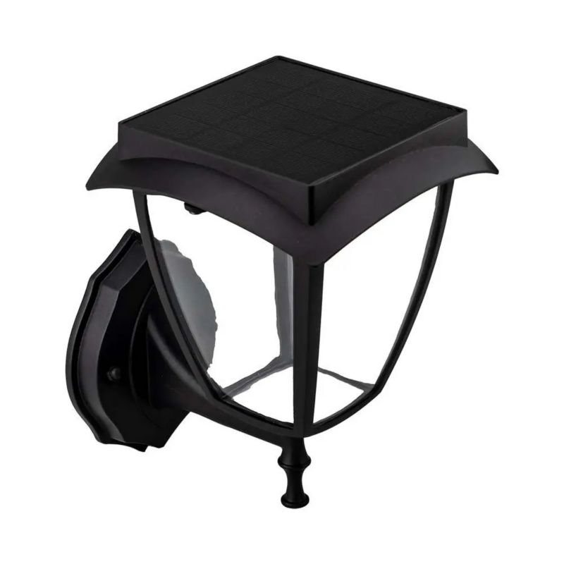 Kinkiet solarny z czujnikiem V-TAC Vt-982 czarny LED 2W 3000K - 6000K 110lm IP44 wym: 23 x 17,5 x 20 cm aluminium - 1 szt.