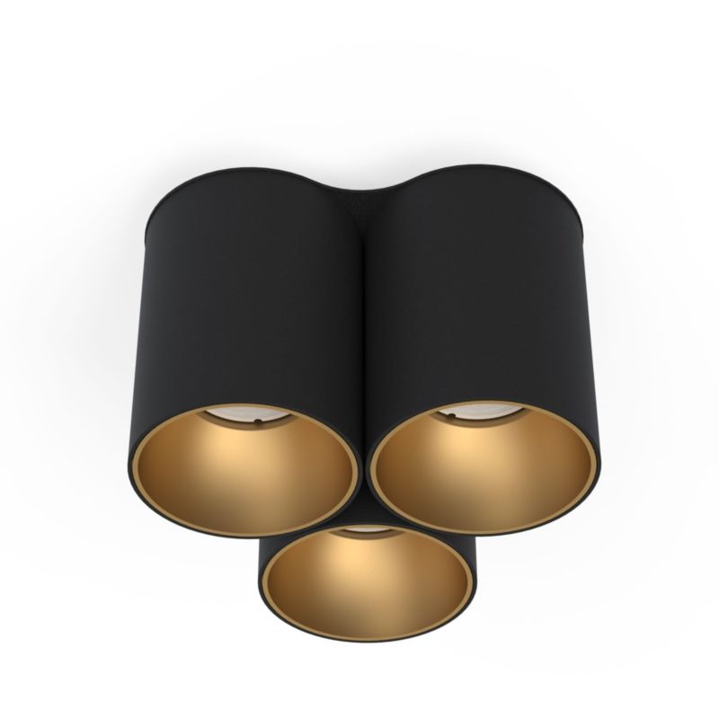 Spot oprawa sufitowa Nowodvorski Lighting Eye czarno-złoty 3 x GU10 x 10W IP20 wym: 16,5 x 18 cm - 1 szt.