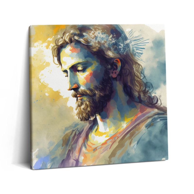 Obraz na płótnie Wallfluent 60x60 cm Kolorowy malunek Jezusa 1 szt.