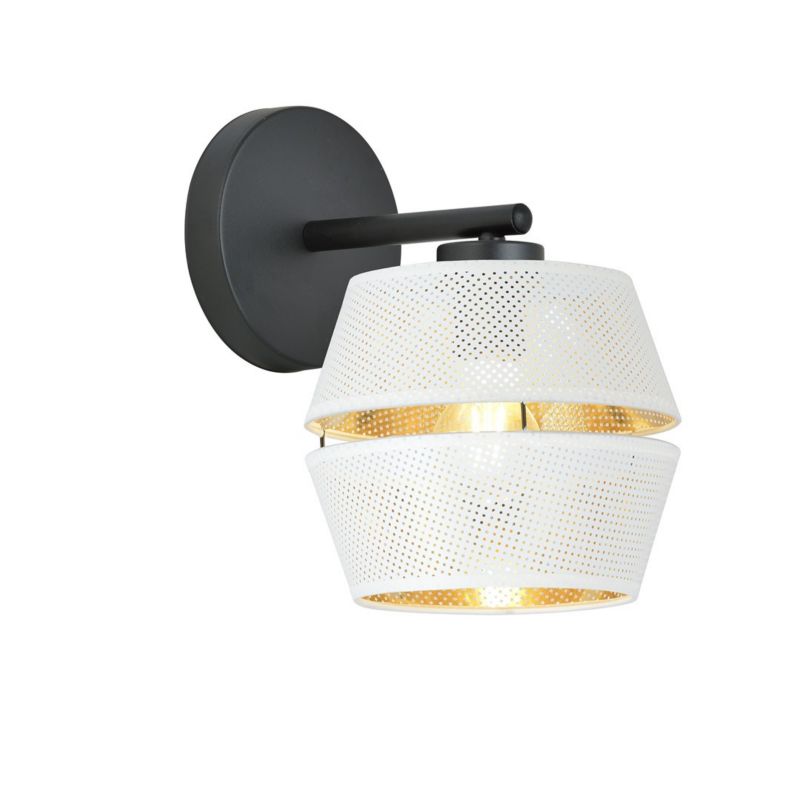 Kinkiet ścienny Emibig Malia czarno-złoty-biały 1 x E27 x 15W IP20 wym: 25 x 20 x 15 cm - 1 szt.