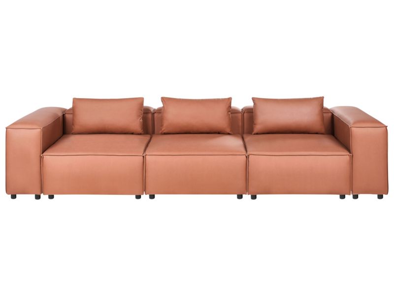 Sofa modułowa dla 3 osób Brande Ekoskóra Złoty brąz 1 szt.