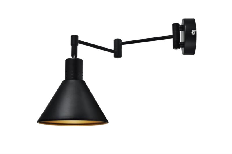 Kinkiet ścienny Candellux Copenhagen czarno-złoty 1 x E14 x 40W IP20 wym: 17 x 14 x 37,5 cm - 1 szt.