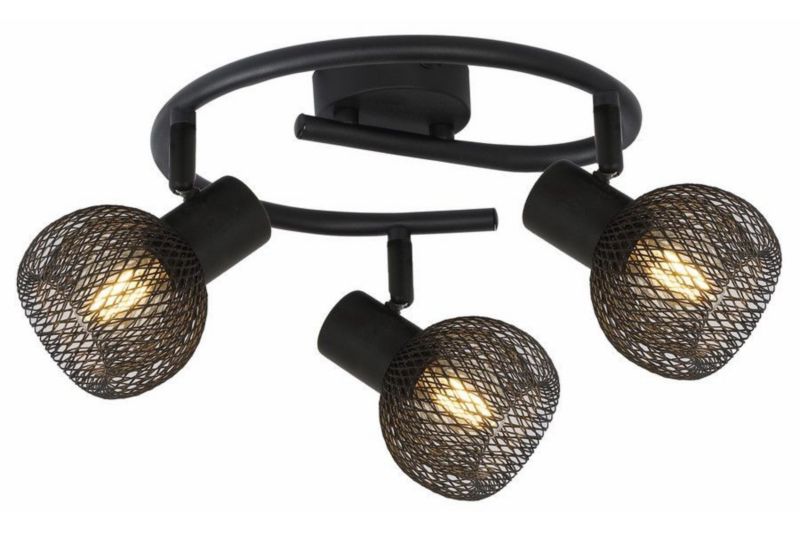 Lampa sufitowa wisząca Reality Loretto czarna wym: 17 x 26 x 26 cm 3xE14 x 1 szt.