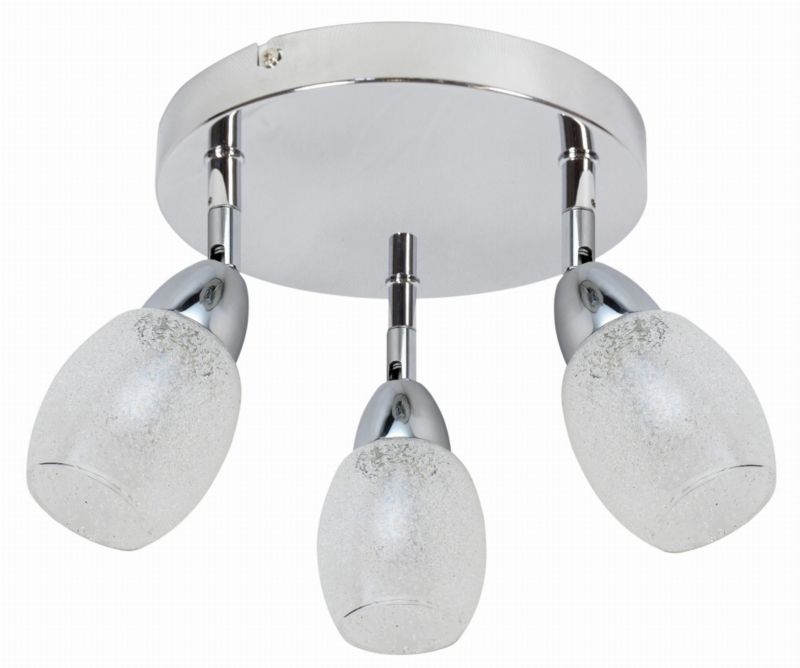 Lampa sufitowa wisząca Candellux Rico chromowana przezroczysty wym: 17 x 34 x 34 cm wbudowany LED 6W 1 szt.