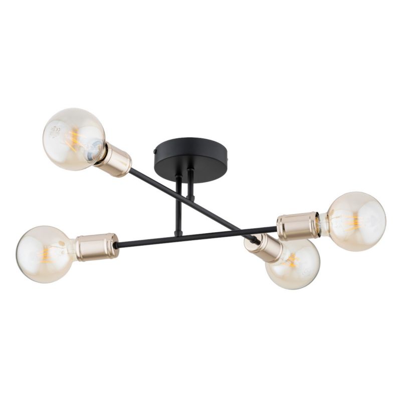 Lampa sufitowa Alfa Estena czarno-złota wym: 17 x 41 x 51 cm 4xE27 x 15W 1 szt.