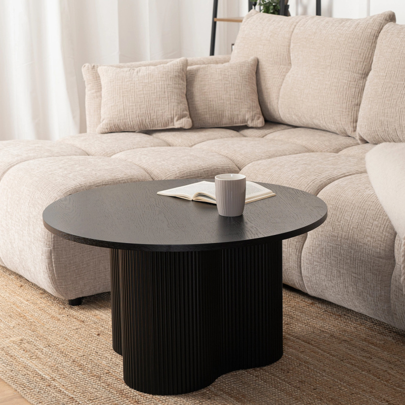 Stolik kawowy 80 cm do salonu czarny DORIAN