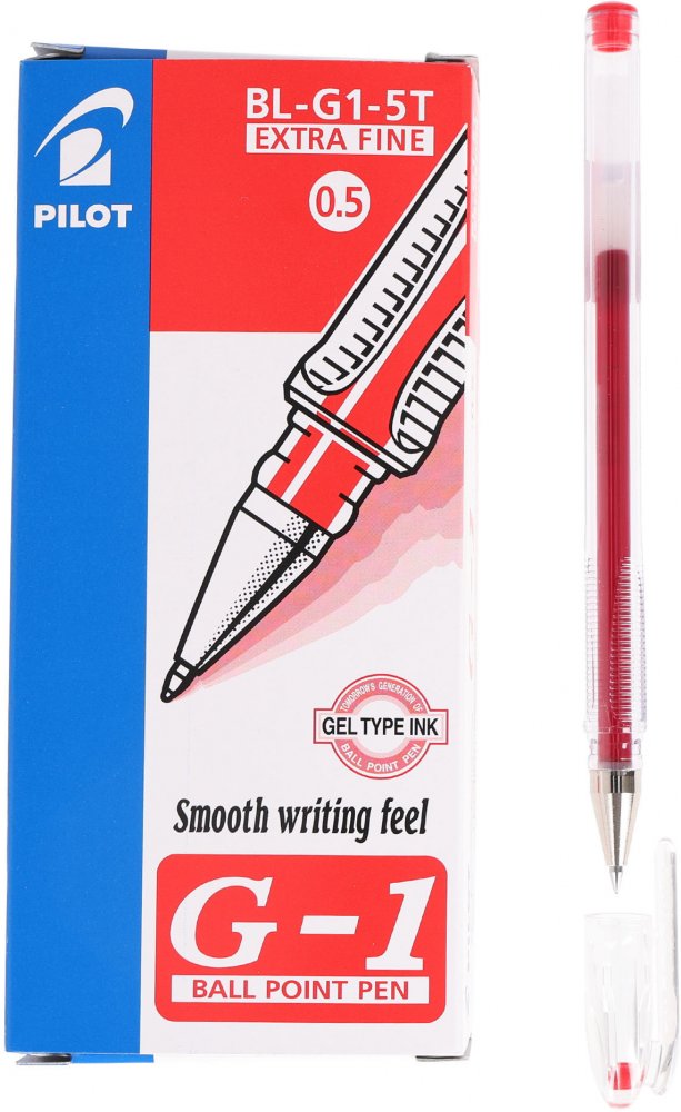 12x Długopis żelowy Pilot, G1, 0.5mm, czerwony