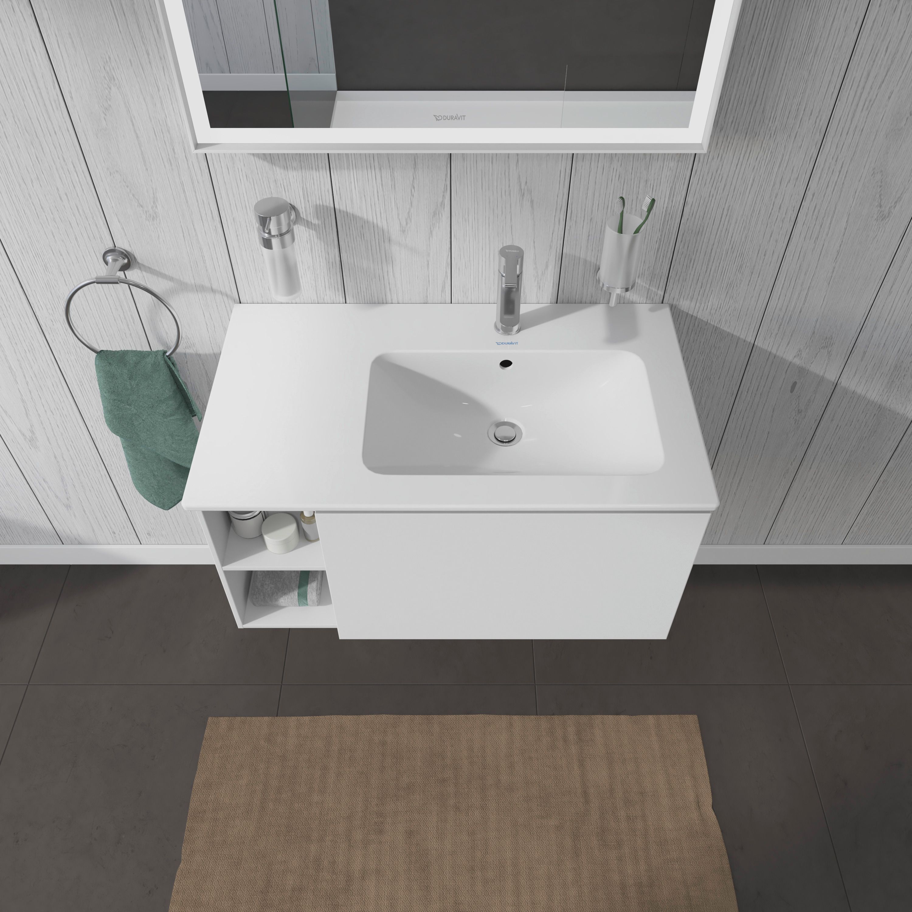 Duravit L-Cube szafka 82 cm podumywalkowa wisząca biały mat LC619201818