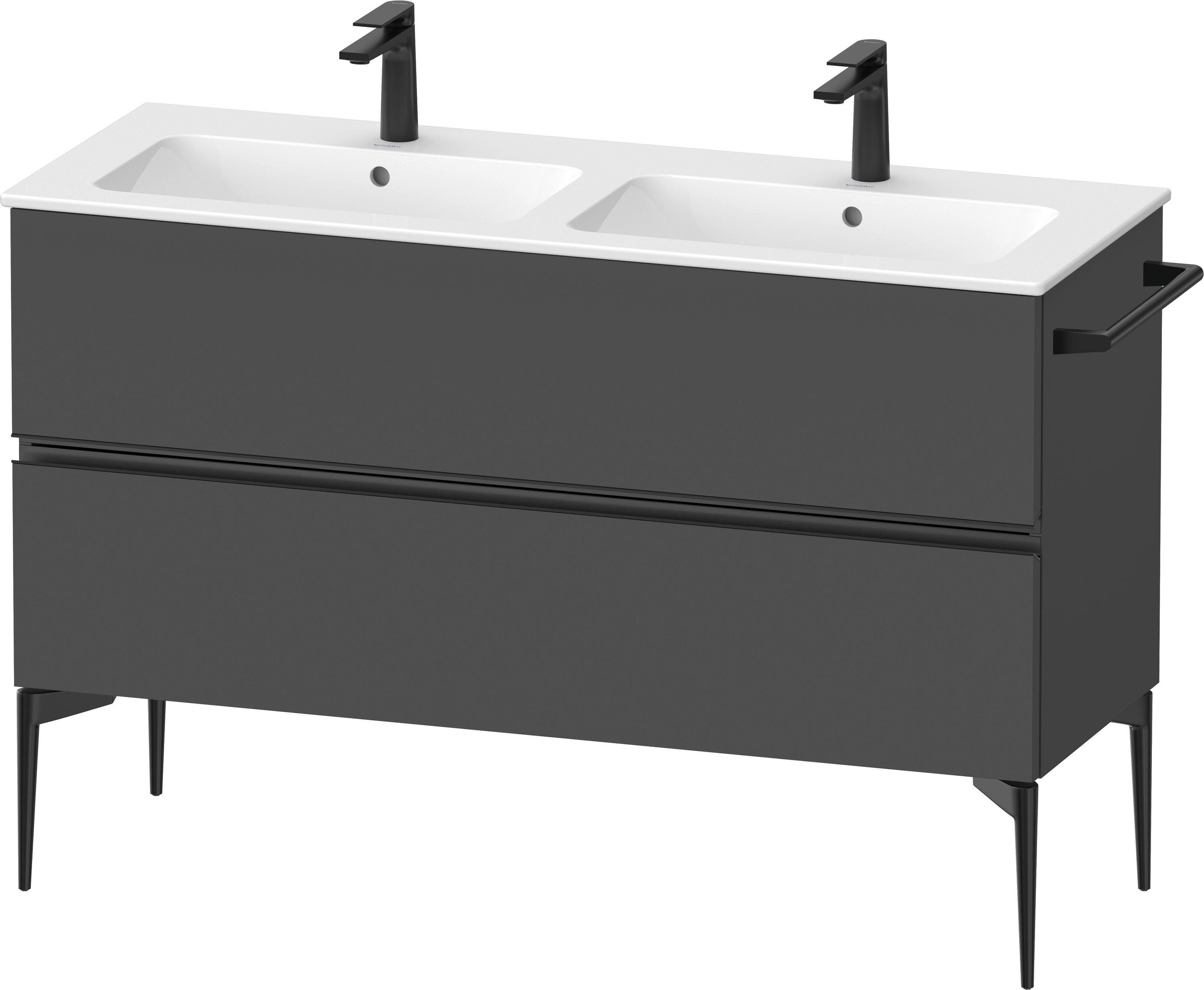 Duravit Sivida szafka 128x47,7x59,1 cm podumywalkowa wisząca czarna-grafitowa SV46470BD490000