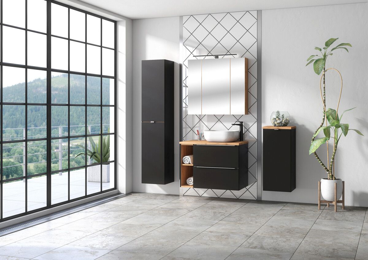 Comad Capri Cosmos szafka 35x33x170 cm boczna wisząca czarna CAPRI COSMOS 800 FSC