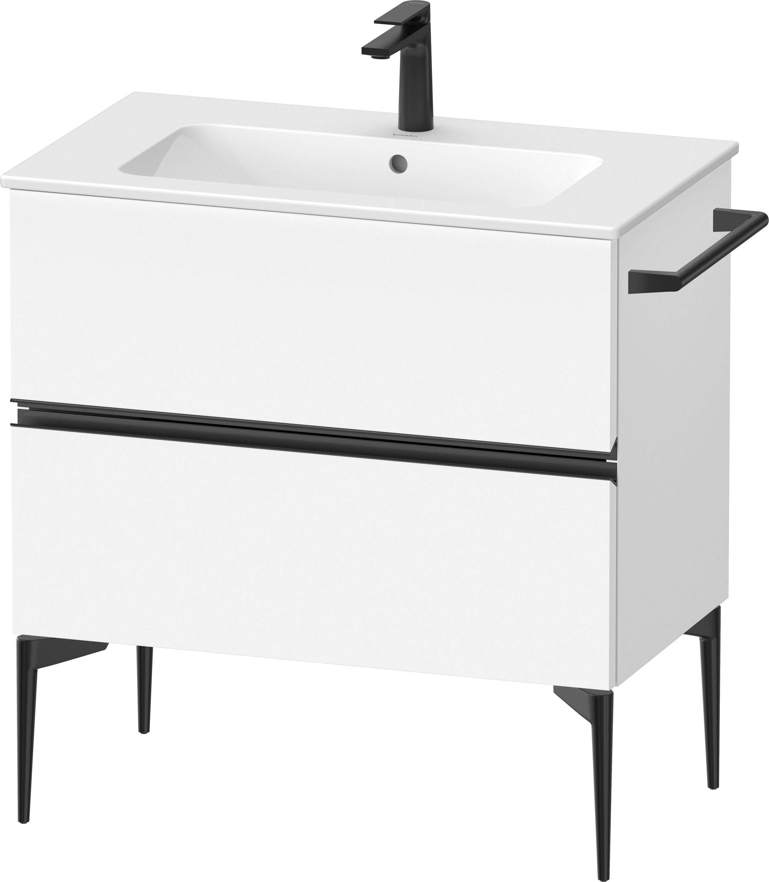 Duravit Sivida szafka 81x47,7x59,1 cm podumywalkowa wisząca biała-czarna SV46440BD180000