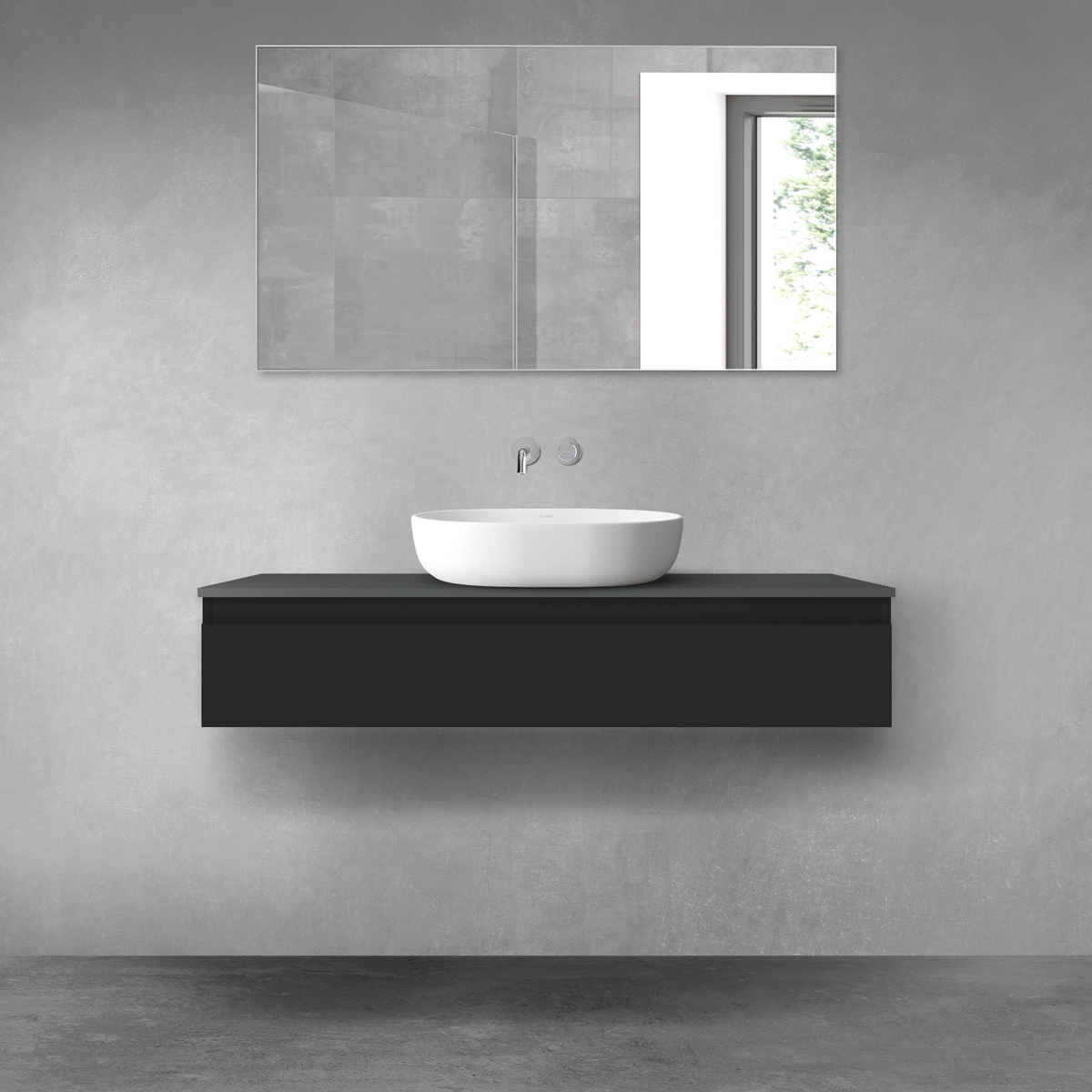 Oltens Vernal szafka 120 cm podumywalkowa wisząca czarny mat 60012300 - Wysyłka w 24h