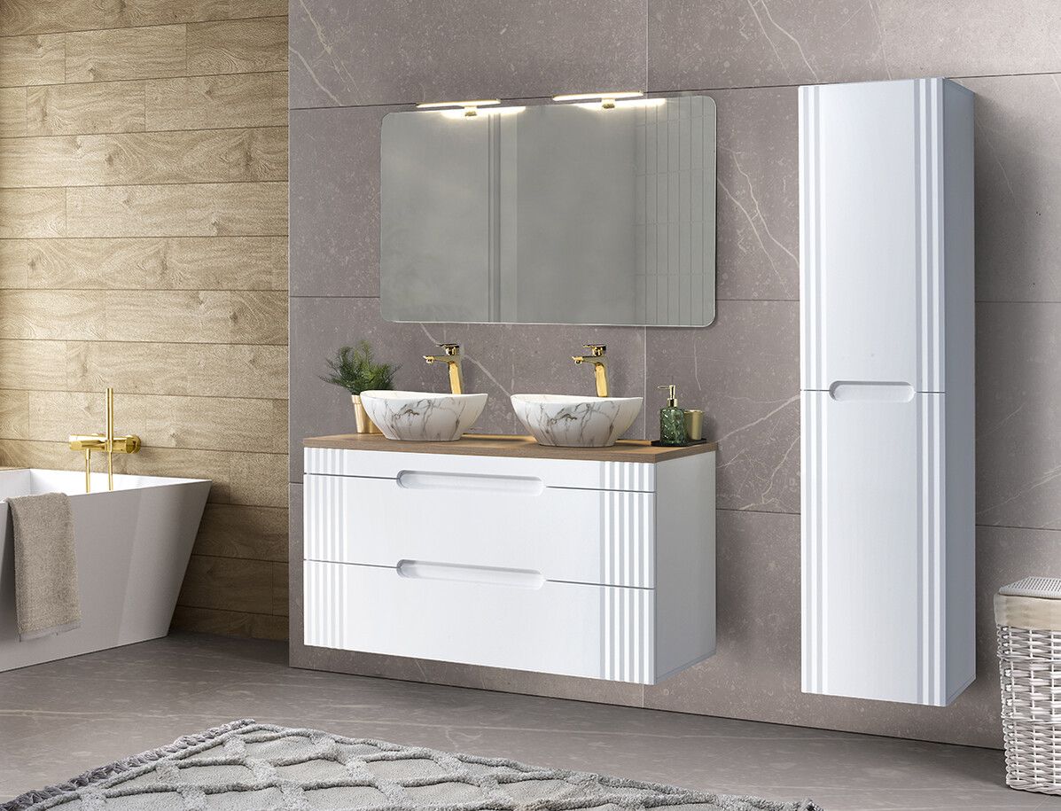 Comad Fiji szafka 40x36x166 cm boczna wisząca biała FIJI WHITE 80-01-D-2D