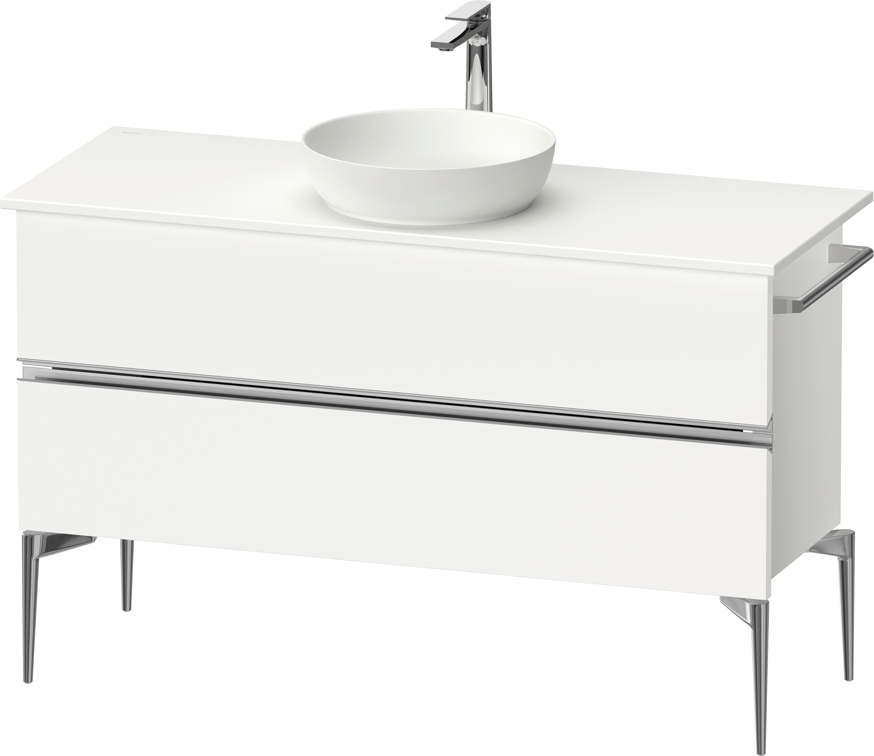 Duravit Sivida szafka 124,5x47,5x54,8 cm podumywalkowa wisząca biała-chrom SV4660010180000