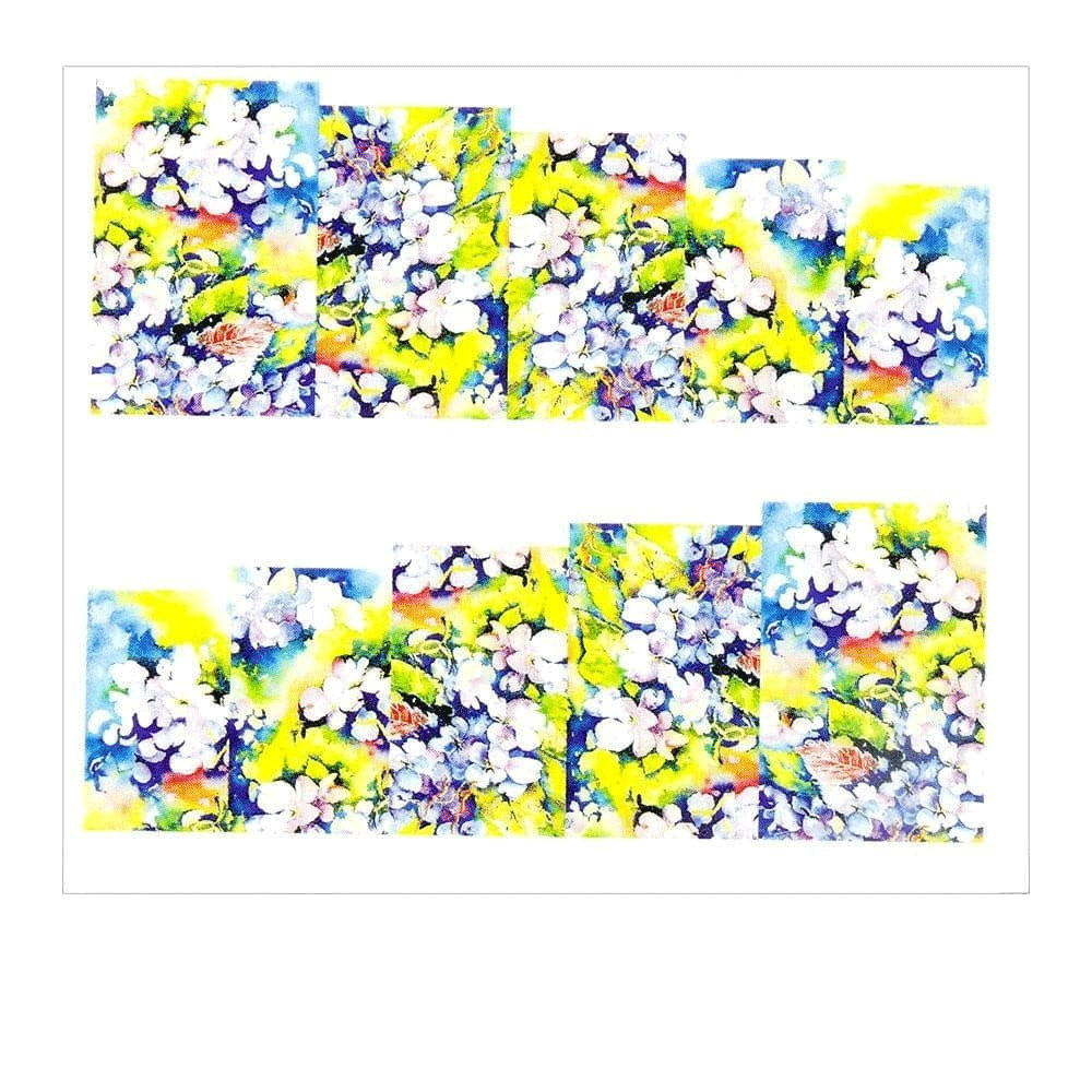 Naklejki wodne do paznokci arkusz 6,5 x 5,5 cm na 10 palców a Nr 051