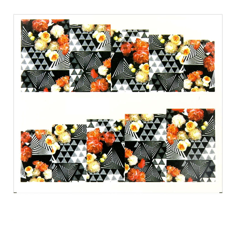 Naklejki wodne do paznokci arkusz 6,5 x 5,5cm na 10 palców A Nr 118