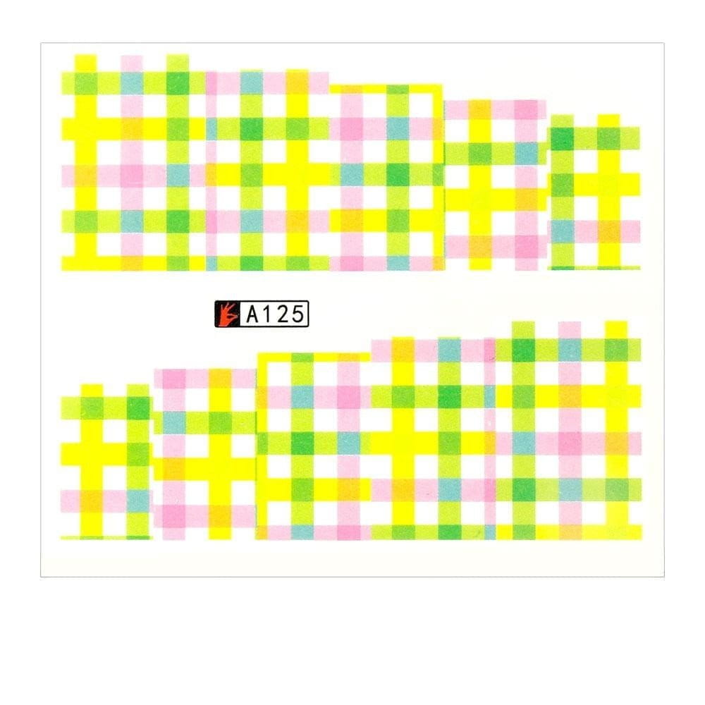 Naklejki wodne do paznokci arkusz 6,5 x 5,5 cm na 10 palców Nr a125