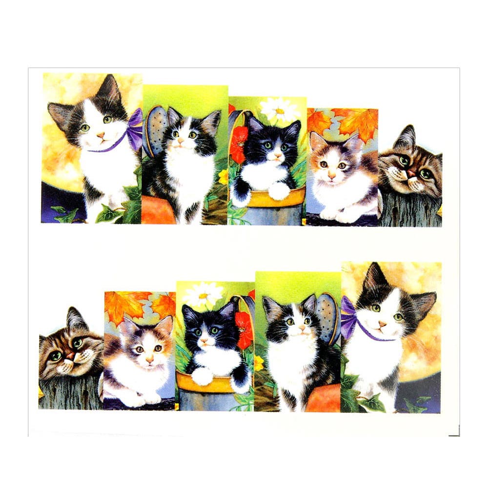 Naklejki wodne do paznokci arkusz 6,5 x 5,5cm na 10 palców A Nr 129