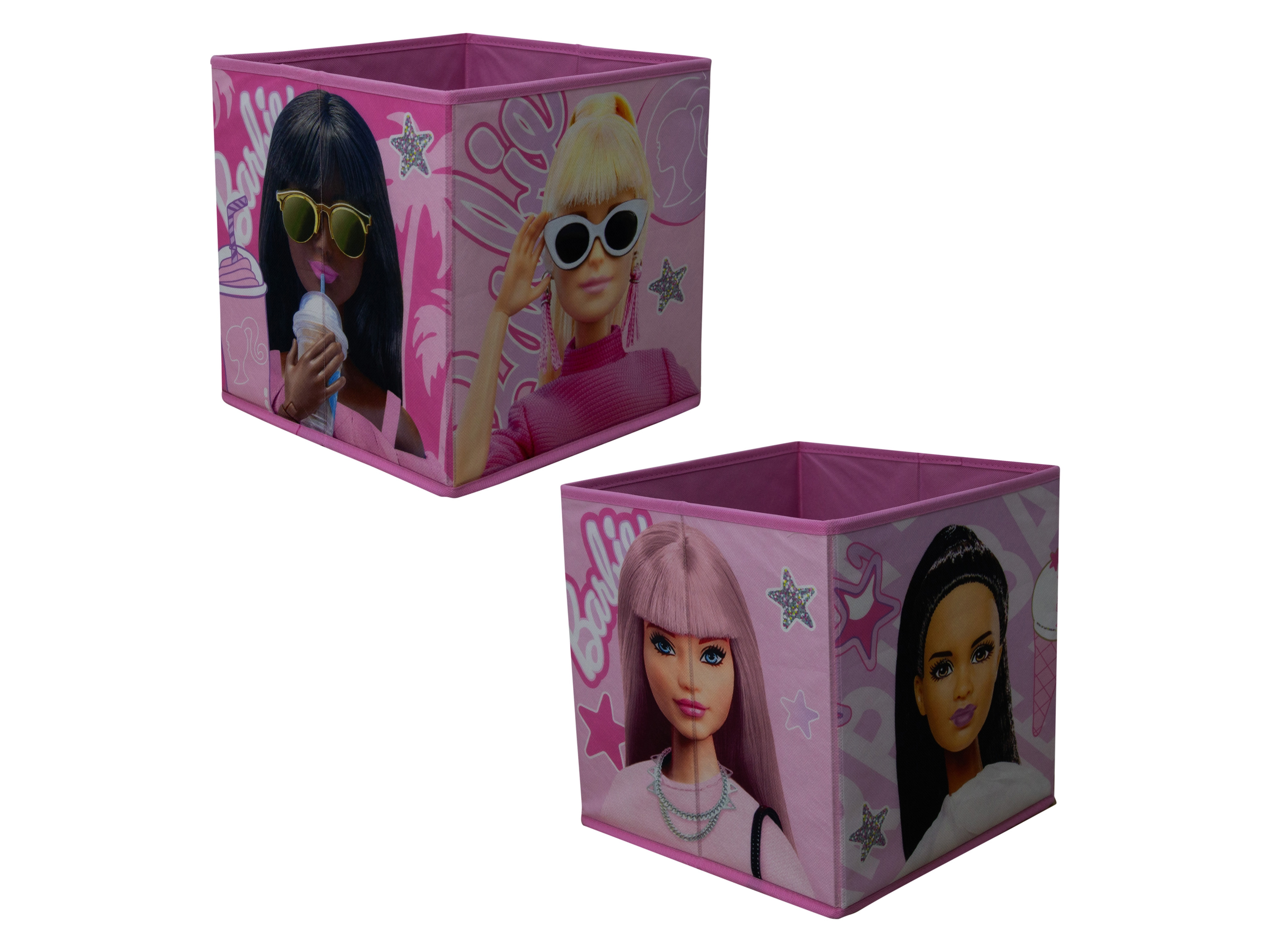 Barbie Pudełka do przechowywania 30 x 30 x 30 cm, 2 sztuki Różowy