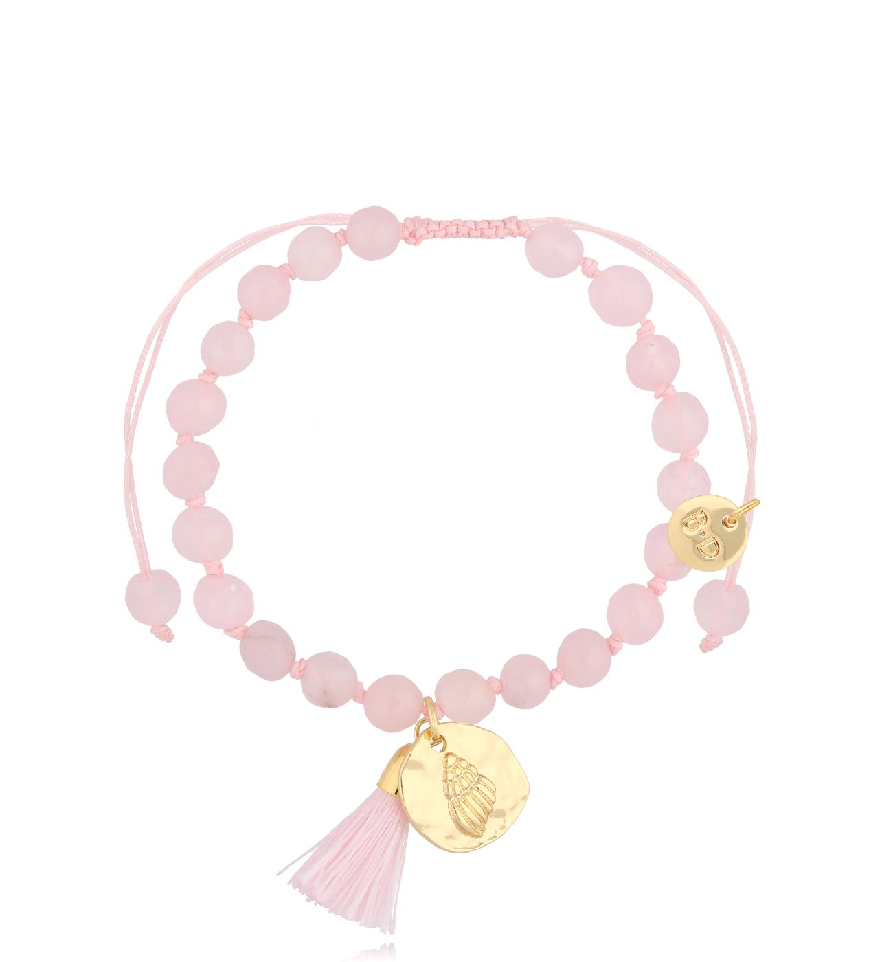 Bransoletka z różowymi jadeitami i chwostem Jade BSH0146 - By Dziubeka