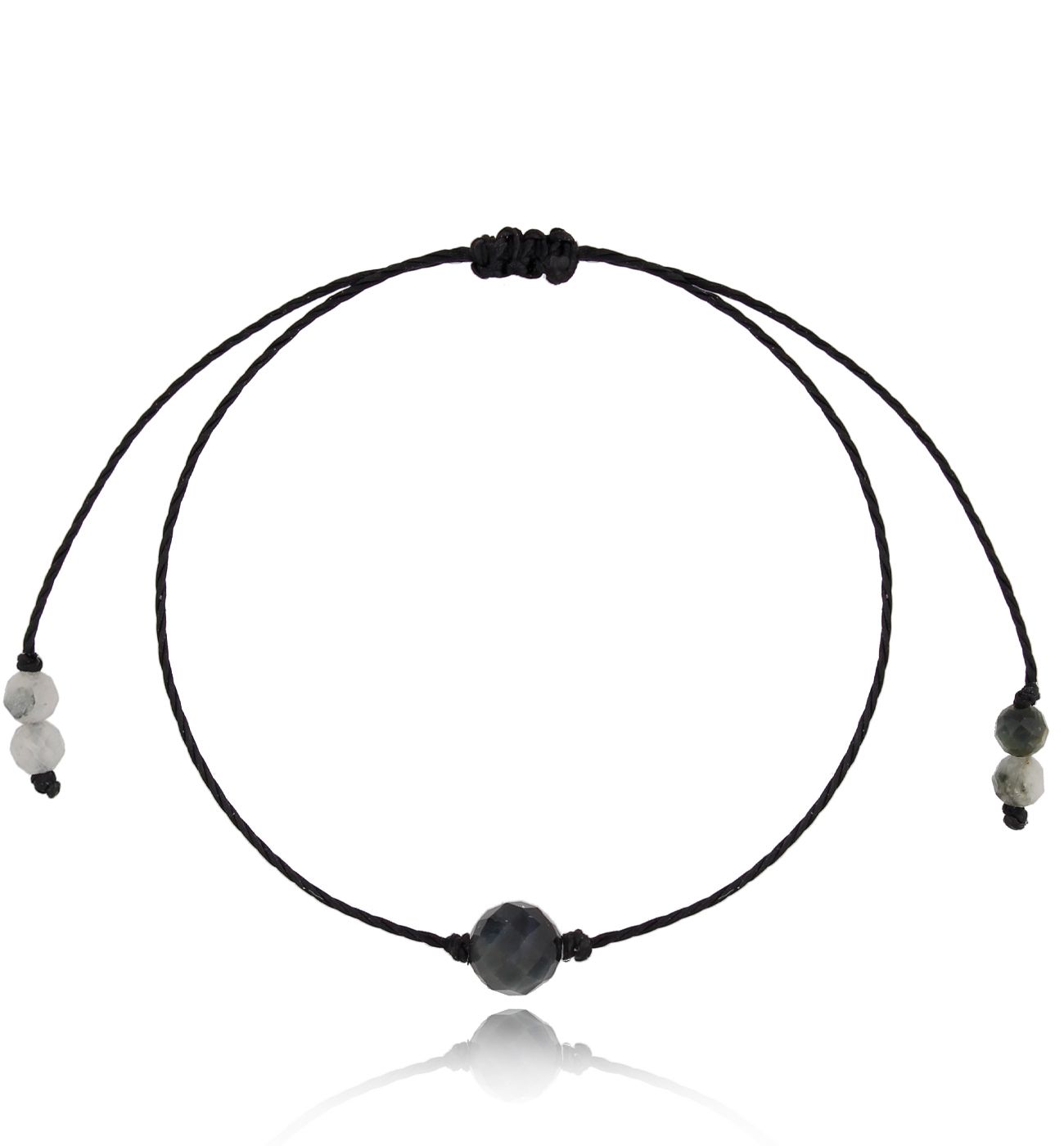 Bransoletka czarna z labradorytem Motive BGL0626 - By Dziubeka