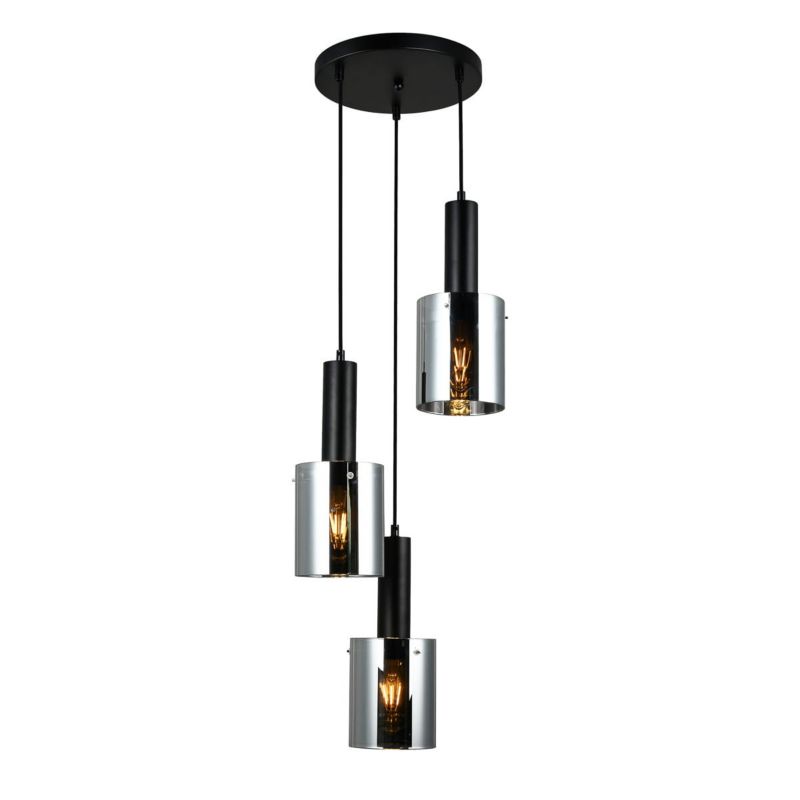 Lampa sufitowa wisząca Italux Sardo 1294 czarna nowoczesna 3xE27 x 1 szt.