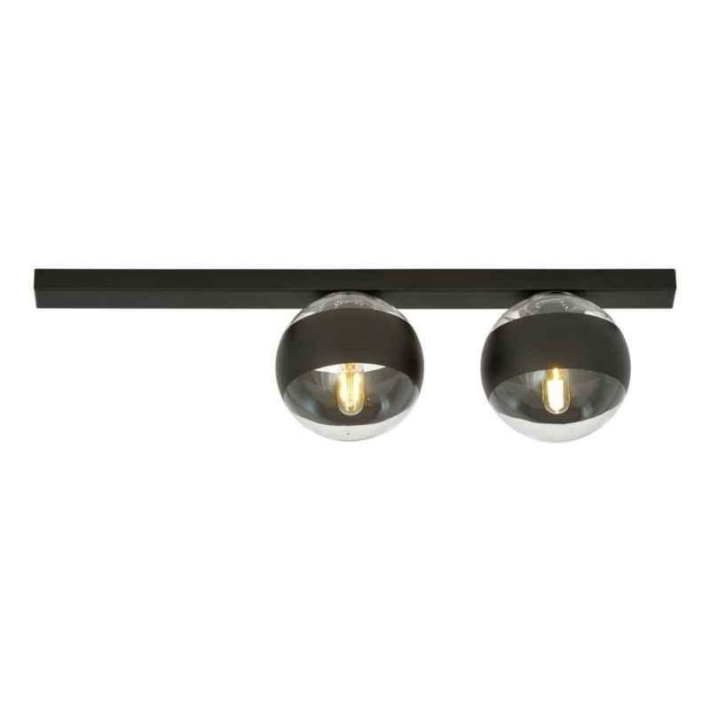 Lampa sufitowa Emibig Fit czarno-przezroczysty wym: 17 x 60 cm 2xE14 x 10W 1 szt.