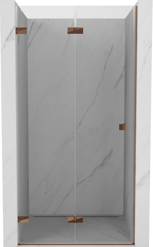 Drzwi prysznicowe składane Mexen Lunar-F różowe złoto 90x200 cm 1 szt.
