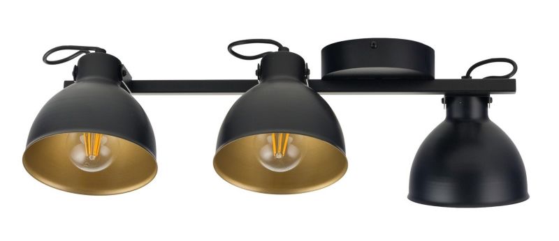 Reflektor sufitowy Sigma Lighting Mars czarno-złoty 3 x E27 x IP20 wym: 17 x 54 x 27 cm - 1 szt.