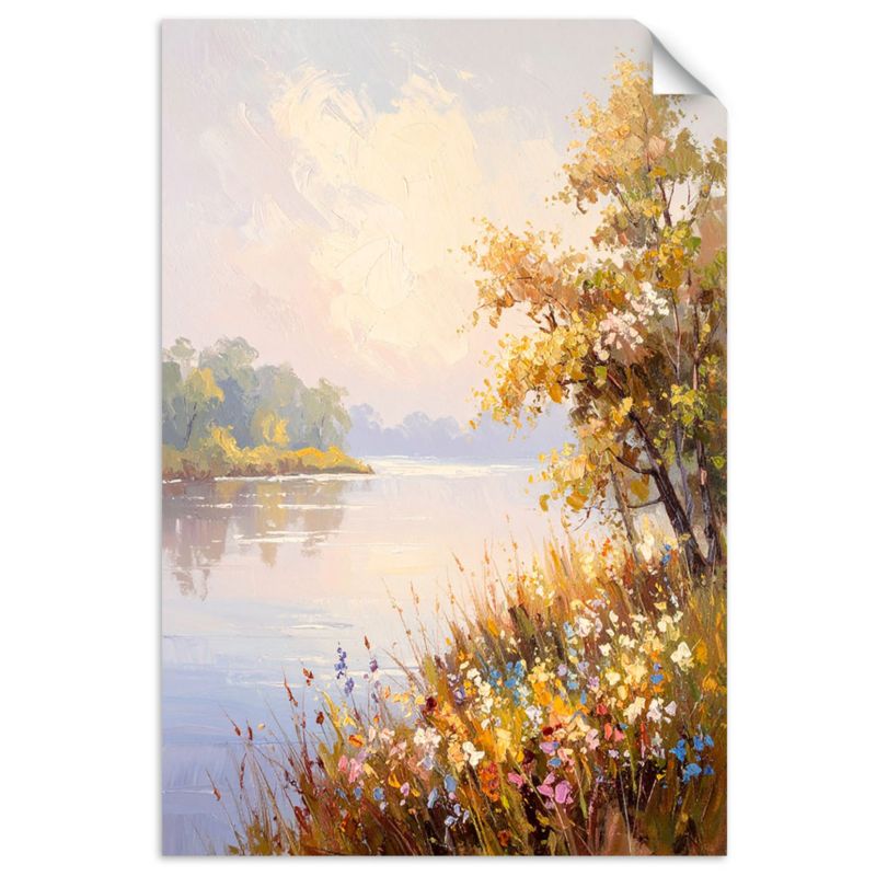 Naklejka na ścianę do salonu sypialni Feeby Krajobraz Rzeka Drzewa Natura 90x130cm 1szt