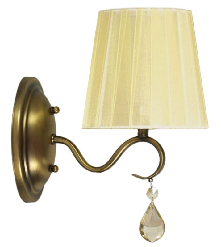 Kinkiet ścienny Candellux Fiesta mosiądz-złoty-ecru 1 x E14 x 40W IP20 wym: 25 x 15 x 22 cm - 1 szt.