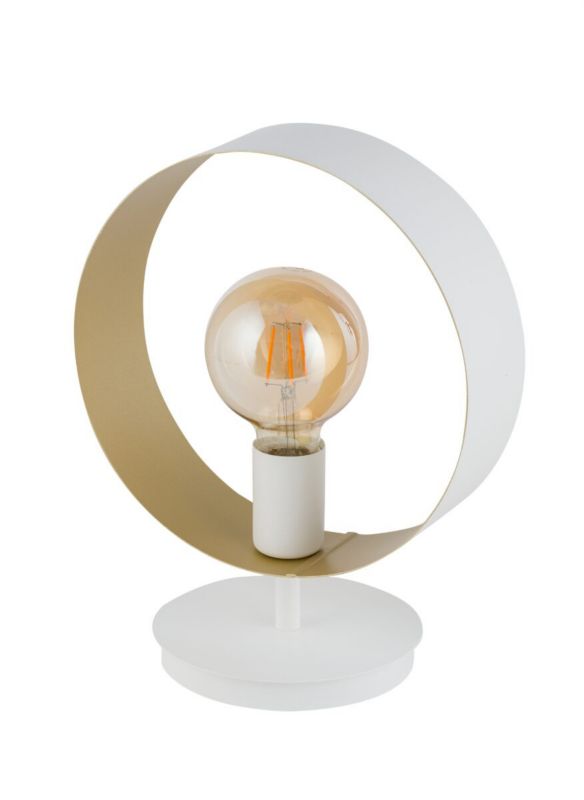 Lampka stołowa Sigma Lighting Happy biało-złota 1 x E27 x 15W IP20 wym: 32 x 25 x 17 cm metal - 1 szt.