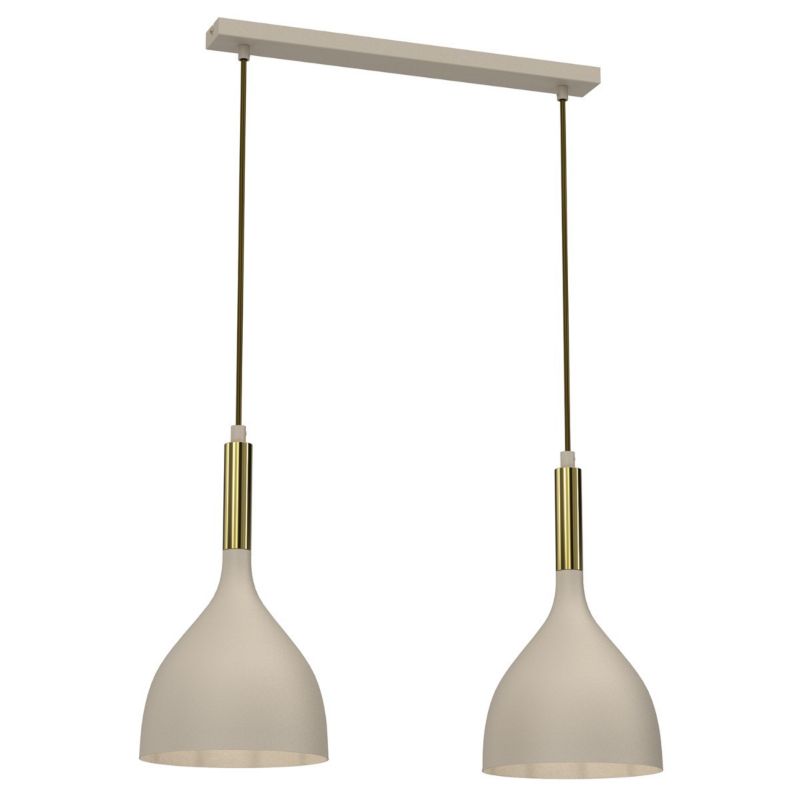 Lampa wisząca Luminex Noak beżowo-złoty połysk wym: 110 x 52 x 17 cm 2xE27 x 15W 1 szt.