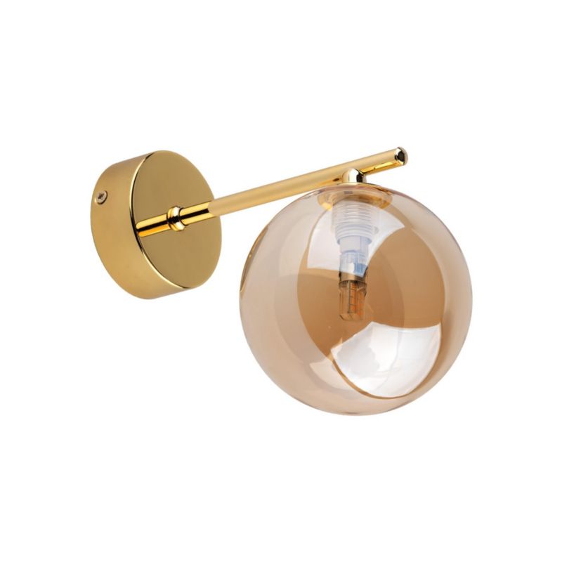 Kinkiet ścienny TK-Lighting Estera mosiądz-złoty-bursztynowy 1 x G9 x IP20 wym: 17 x 12 x 22 cm - 1 szt.