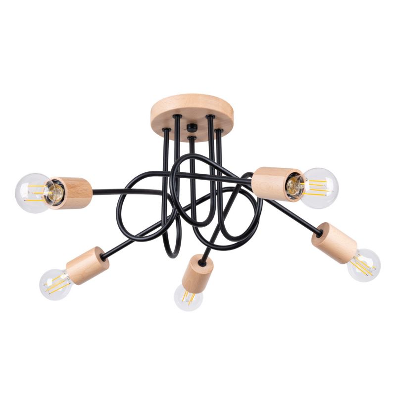 Żyrandol Sollux Lighting EMBER 5 czarny 1 szt.