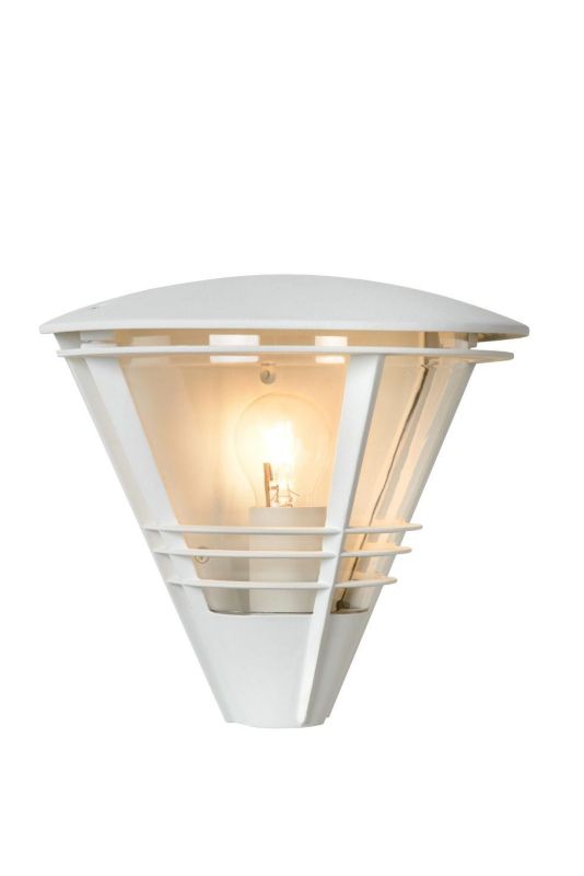 Kinkiet ścienny zewnętrzny Lucide Livia biały transparentny 1 x E27 x 20W IP44 wym: 25 x 27 x 17,5 cm - 1 szt.